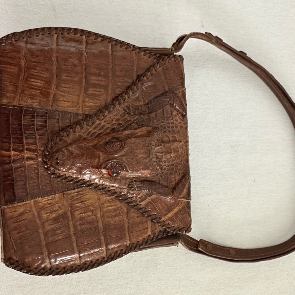 Vintage 1940’s Crocodile  Leather purse